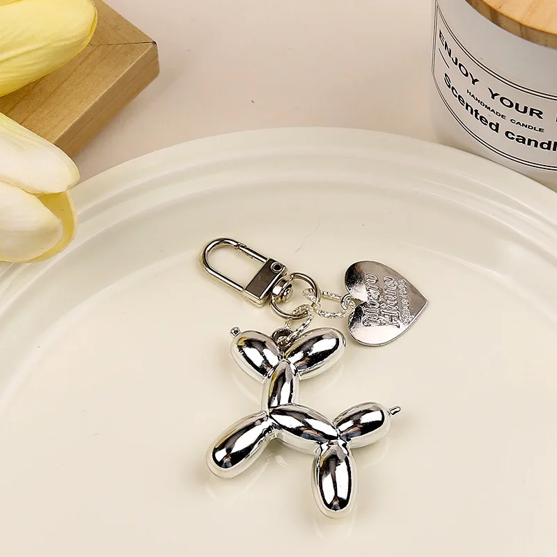 Phone Strap Creative Ins Cartoon Balloon Dog Alloy Love Keychain Pendant Dij Jewelry Accessories Bag Earphone Cover Hanging view 3
