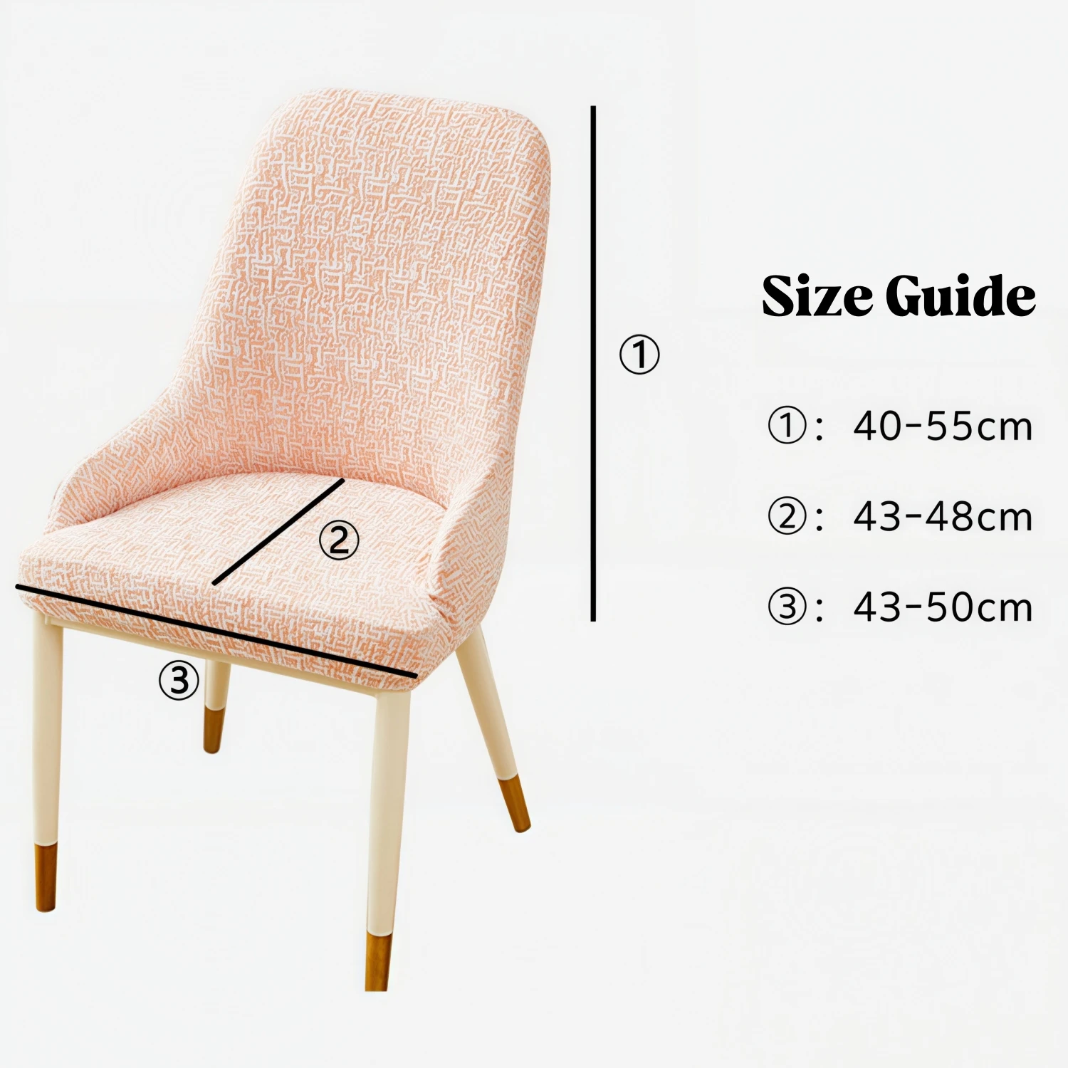 Lot de 4 housses de chaise de salle à manger incurvées en velours extensible avec accoudoirs - Lavable en machine - Marron