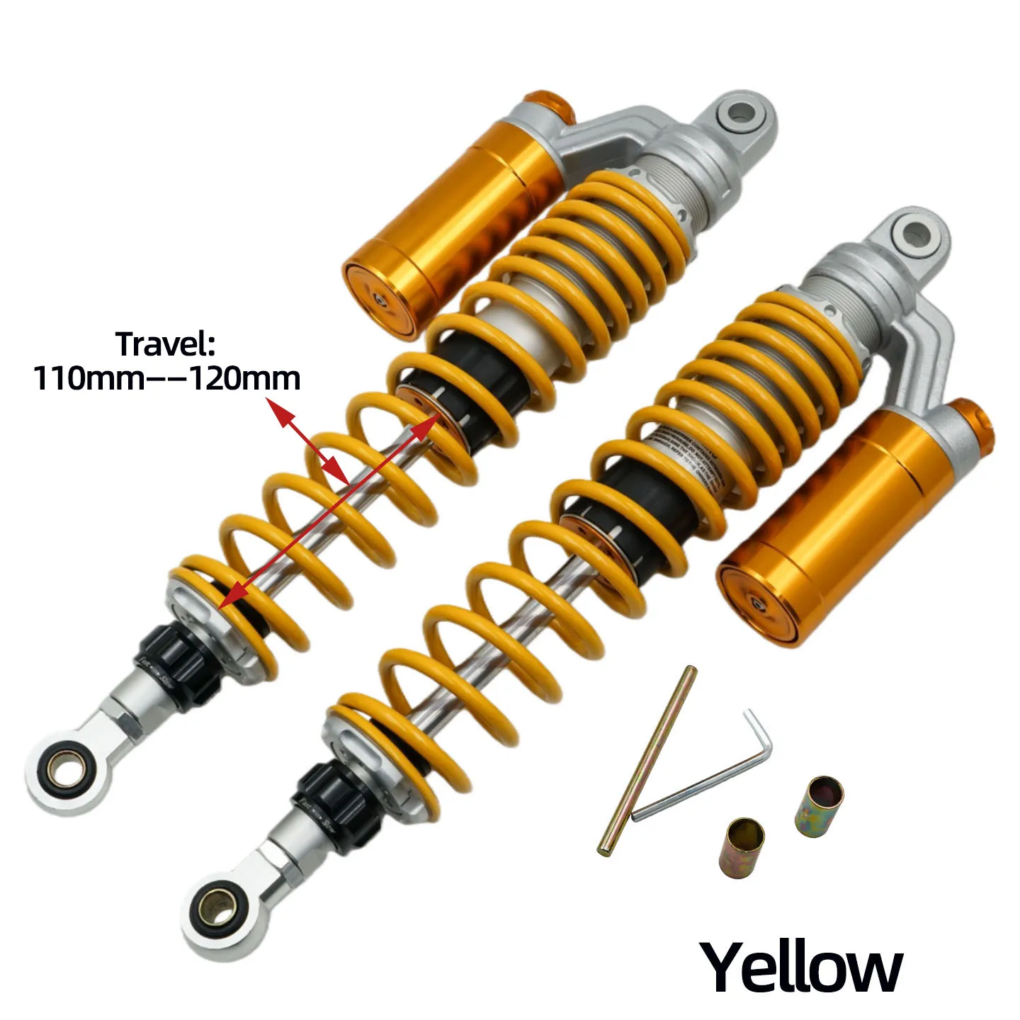 Twin Rear Shocks 390mm/420mm for Haojuedk125e Benda BD502C Benelli 502 ADIVA AD3 Maxsym400 Kymco Xciting 300 Tilting Three-Wheel