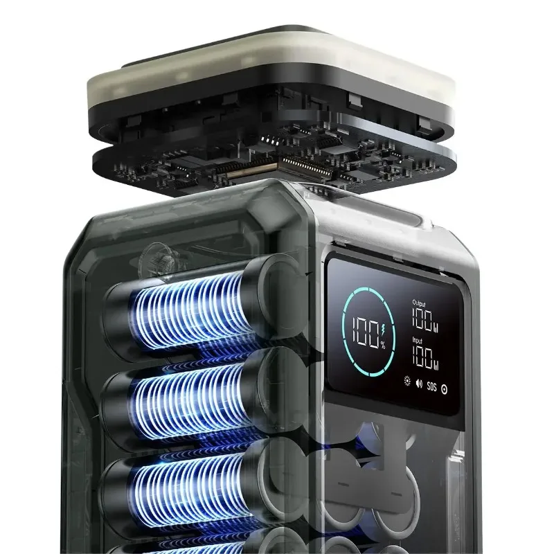 Joyroom New Design Quality 100W Large Capacity 75000mAh  Green Power Bank Station with Telescopic Light