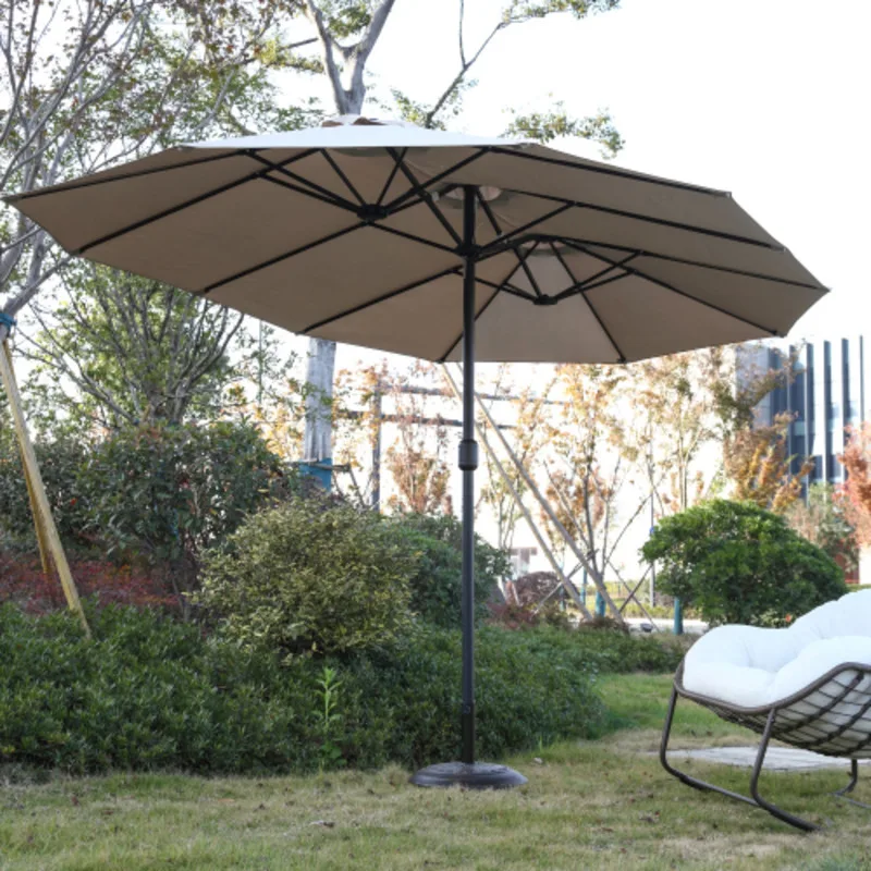 

14.8 Ft Double Sided Outdoor Umbrella Rectangular Large With Crank More Shade Space Easy to Operate Multi Scene Application