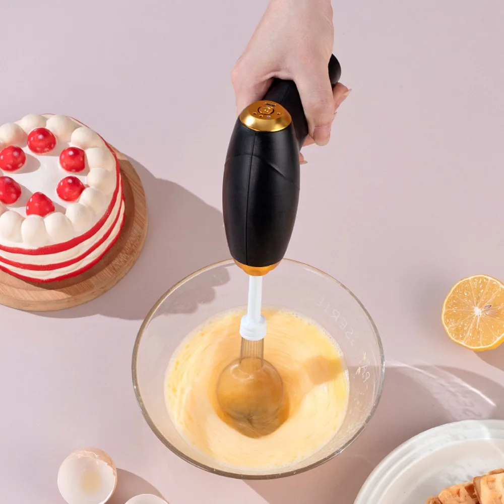 Handheld Electric Mixer Wireless 3 Speed Setting Electric Egg Beater USB Rechargeable with Replacement Heads Electric Egg Whisk