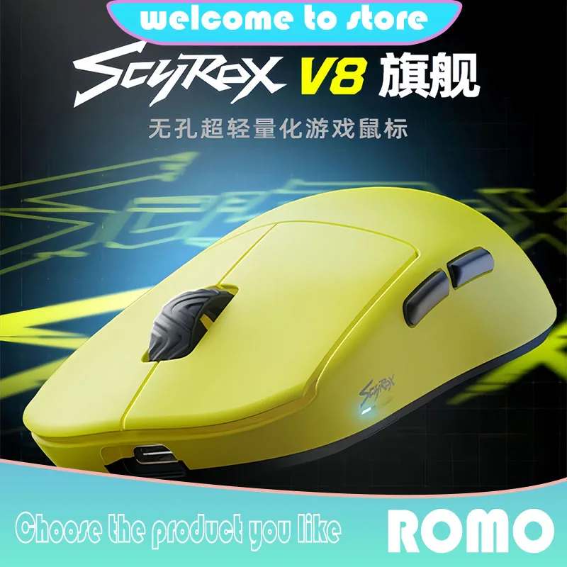 

Scyrox V8 Dual-Mode Wireless Mouse Nordic 52840 Low Latency E-Sports Mouse 8k Gaming Mouse Ultra Light Pc Accessories