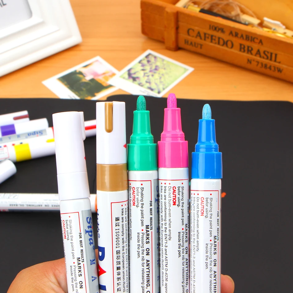 1 Pcs 12 Colors Waterproof Car Tyre Tire Tread Rubber Metal Permanent Paint Marker Pen Stationary Painting Supplies