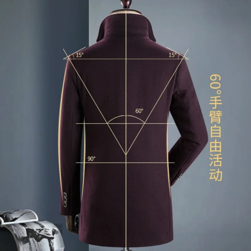 2024 new arrival winter jacket men fashion Woolen Coat Men's Casual Wool trench coat Men Dress Jacket full Size M-3XL