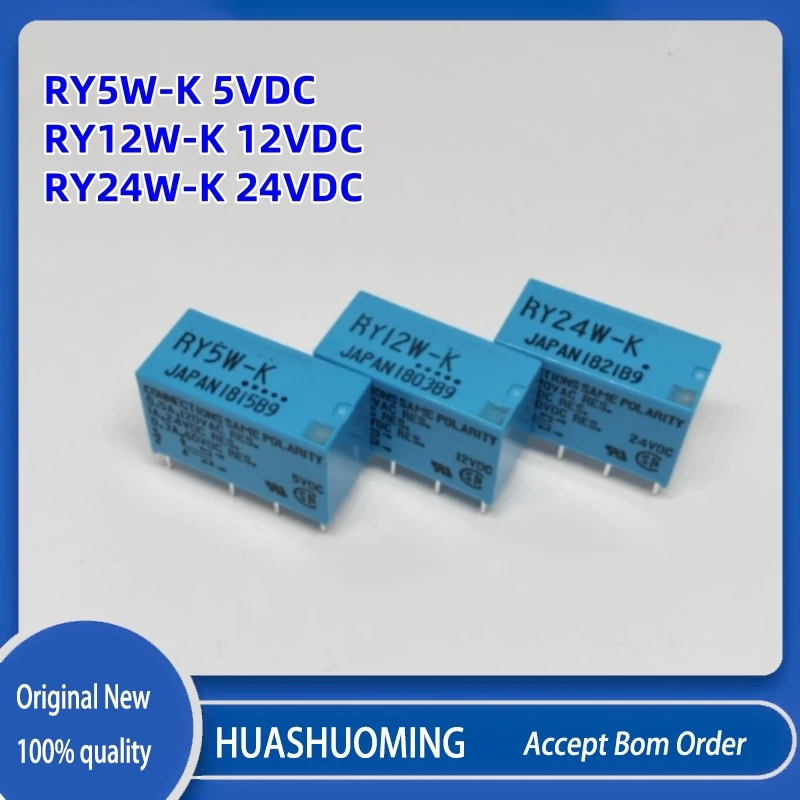 New  10PCS/Lot    RY-5W-K RY5W-K 5VDC RY-12W-K RY12W-K 12VDC RY-24W-K RY24W-K 24VDC  1A 8PINS