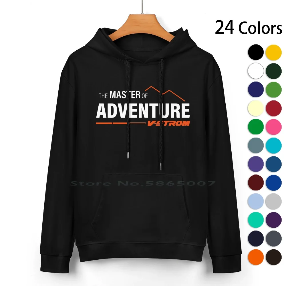 Master Of Adventure Vstrom Pure Cotton Hoodie Sweater 24 Colors Vstrom V Strom Motorcycle Bikers Xt 1050 Woman Kid Girl Funny