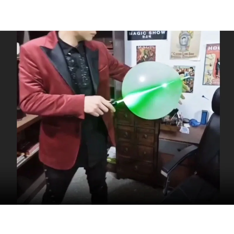 Laser Through Balloon High-tech Lightsaber Stage Magic Trick Magia Magie Magicians Prop Accessory Illusion Gimmick