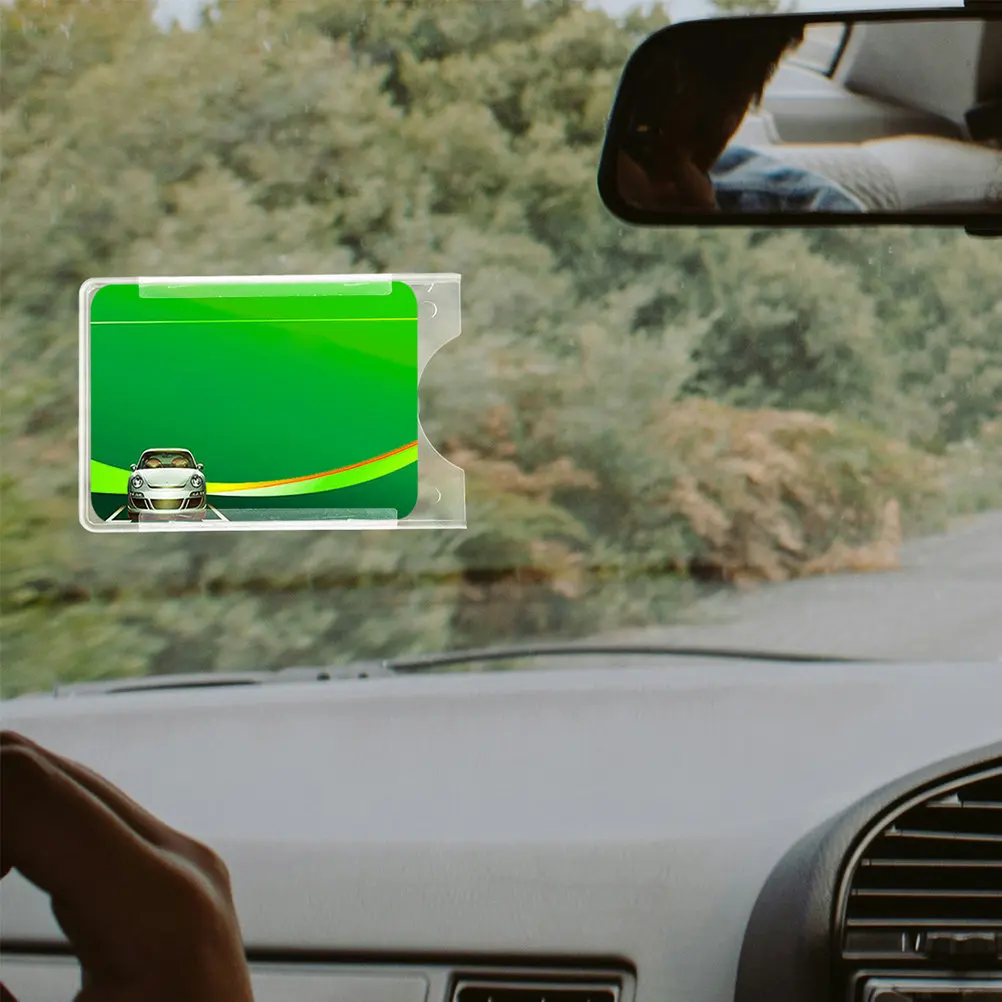 

3Pcs Clear Holder with Strong Suction Cups Windshield Mount Adjustable Viewing Angle Sturdy ABS for Parking Permit