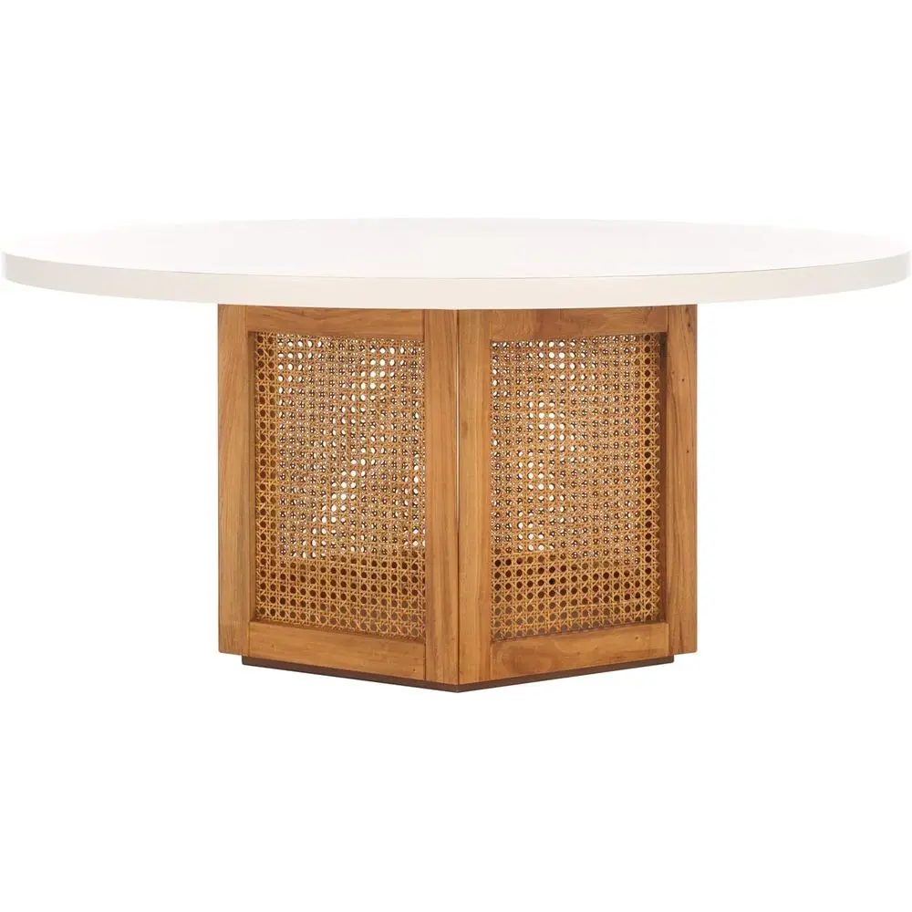 

Home Collection Danez White/Natural Cane Round Top Coee Table