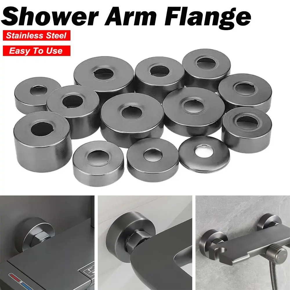 New Stainless Steel Shower Faucet Cover Grey Chrome Finish Shower Arm Flange Flange Cover Plate