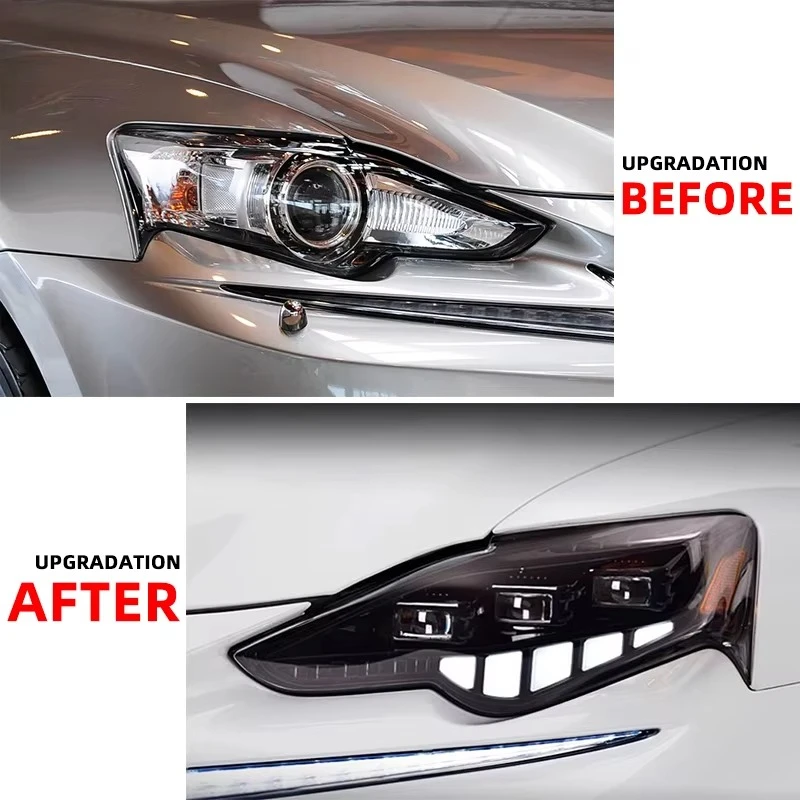New 2013-2016 ’Lexus IS 350 IS 250 Front Lamps 3 Lens LED Sequential Headlight 6000k Color Temperature Head Lamp Upgrade