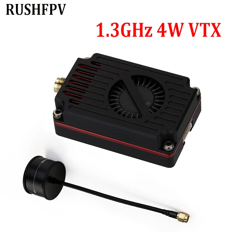 RUSHFPV 1.3GHz 4W VTX with SMA Omni-directional Antenna Support IRC Tramp Protocol Video Transmitter for RC FPV Long Range Drone