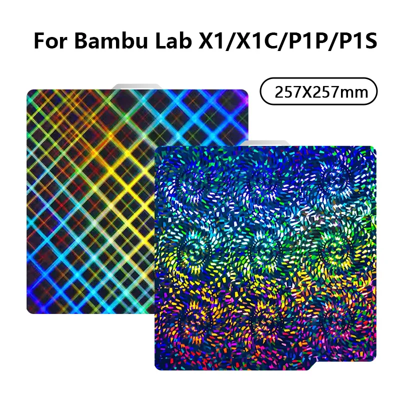 

Для Bambu Lab P1S сборная пластина A1 X1C PEI текстура 257x257 мм PEW PES листовая пружина сталь для Bambu Lab X1 / X1C / P1P / P1S