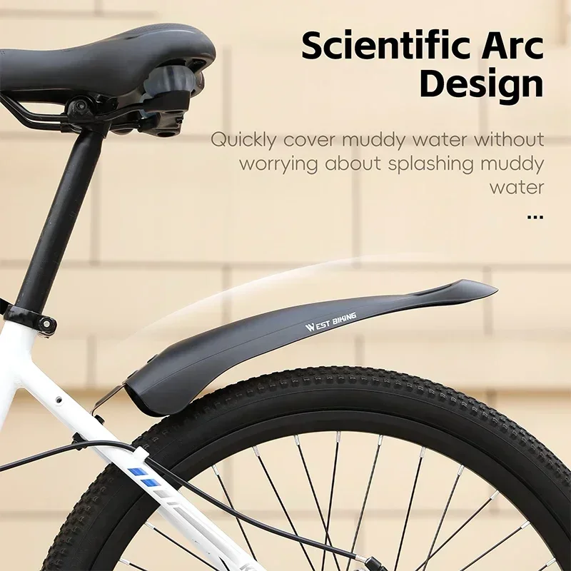 WEST BIKING Mountain Bike Fender Set 20/22/24 Inch Children's Bike Front Rear Mud Guards Widened High Toughness Mud Protector
