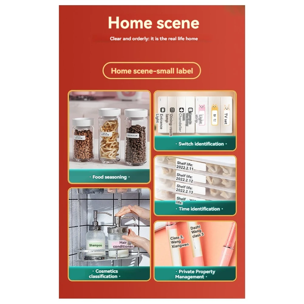 Label Maker Machine With Tape P50 Portable Label Printer Bluetooth Label Maker Machine Label Printer For Clothes Home-ABIU