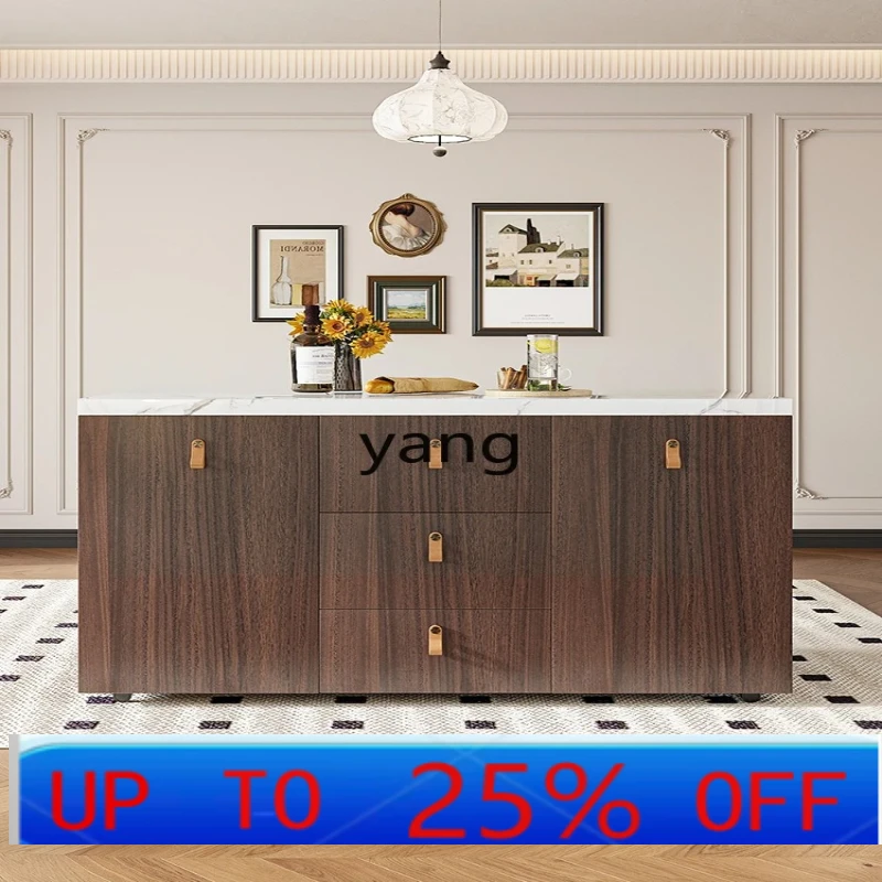 LH  mid-island kitchen dining table integrated small apartment with drawers storage cooking side cabinet