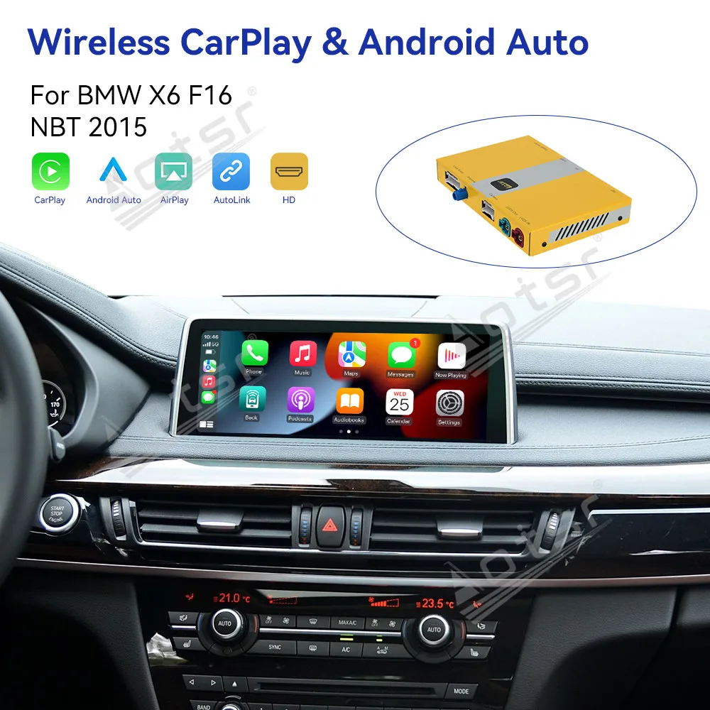 For BMW X6 F16 NBT 2015 Wireless Carplay Decoder Box Android Auto Link AirPlay Unique Design New Car Accessories Adapter Player