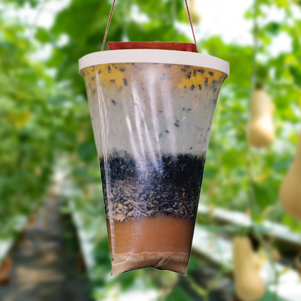 Fly Trap Disposable Insect Fly Attract Catcher Bag Hanging Flycatcher Bag Non for Parks/Canteens/Restaurants/Farms Outdoor