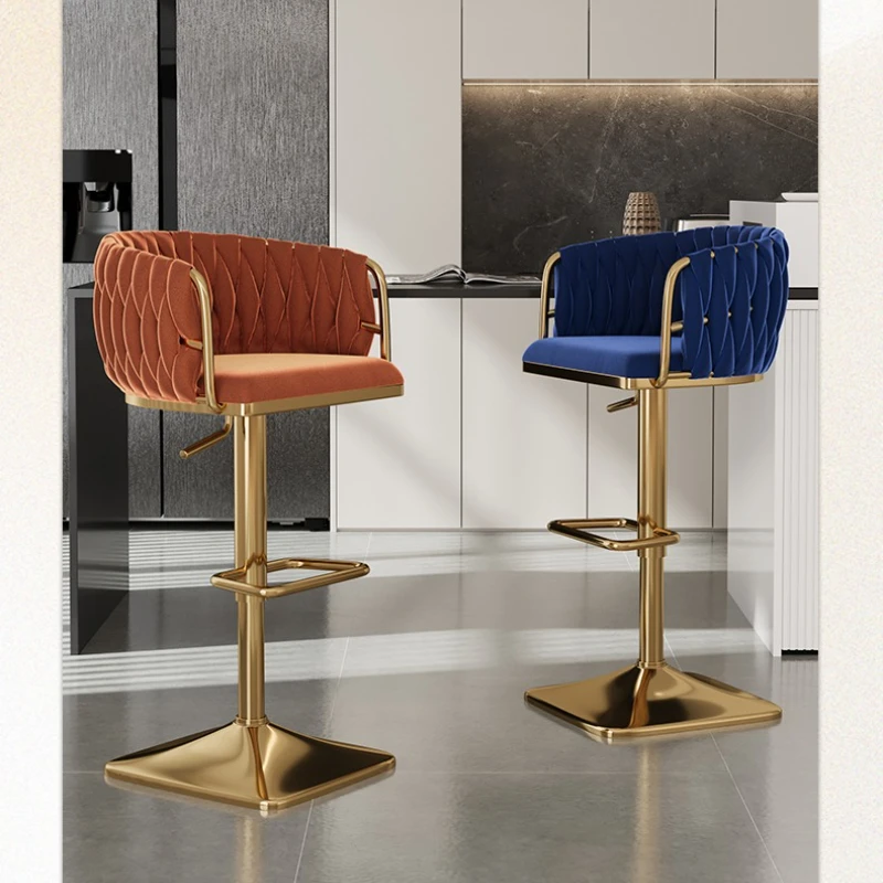 كراسي بار، كراسي مجوهرات فاخرة خفيفة، أمين الصندوق للمكتب الأمامي، مقاعد عالية الأرجل، مساند ظهر بار، كراسي جزيرة شهيرة على الإنترنت #5