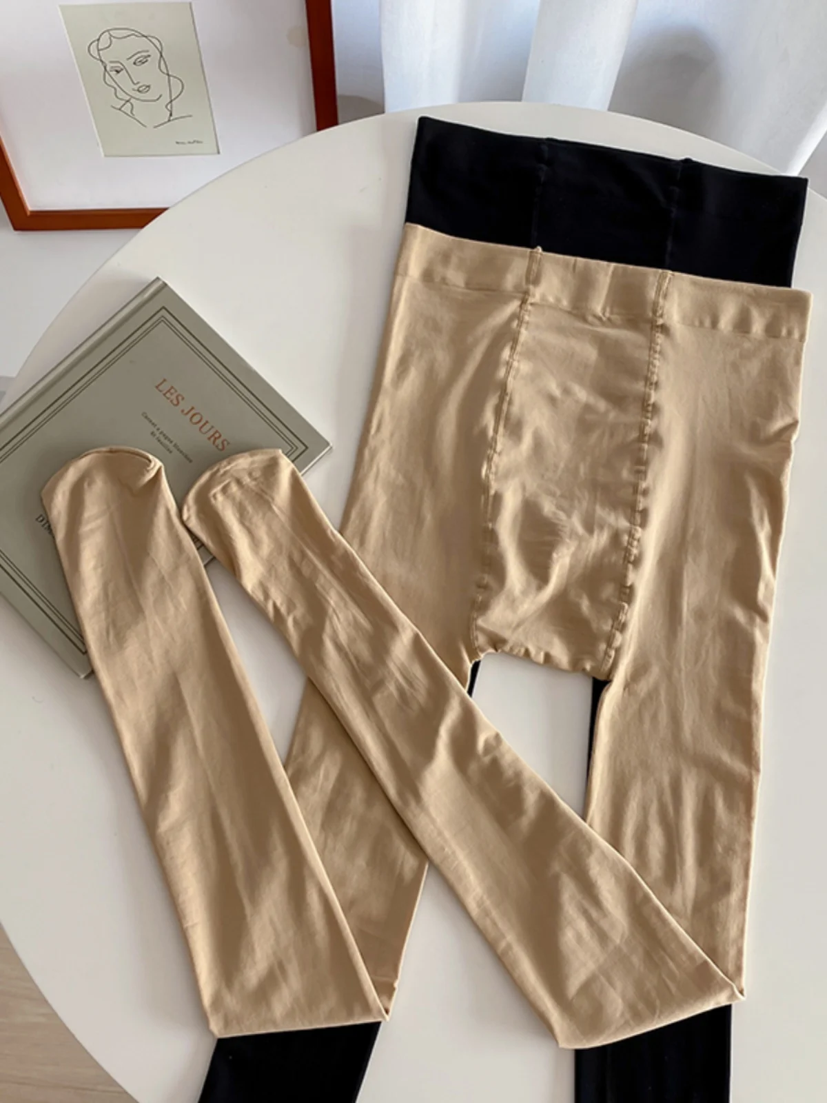 

plus Size Women's Spring Anti-Ball Socks Leggings Korean Style Loose Fit High Waist Slimming Compression Stockings