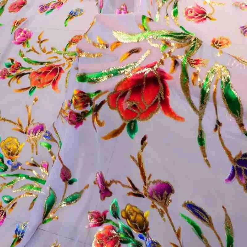 

Silk jacquard velvet bright woven and fabric for evening gowns cheongsams