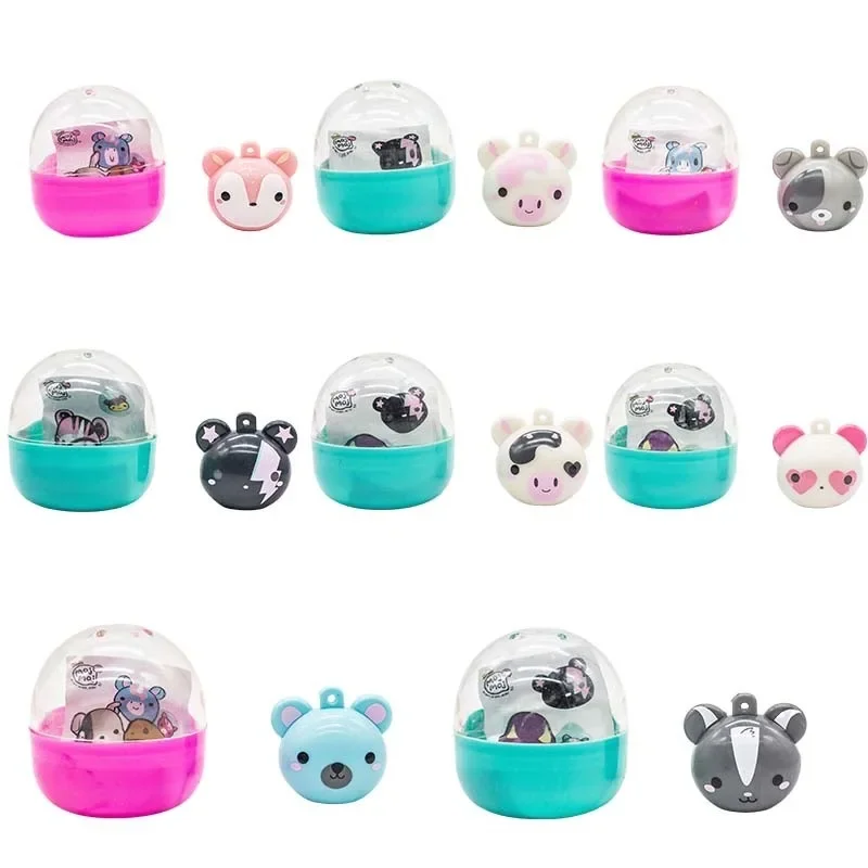 Moj Moj Squeeze Capsule Toys Stress Relief Fidget Balls Cute Animal Series Model Doll Toys Collect Ornaments Kids Gifts