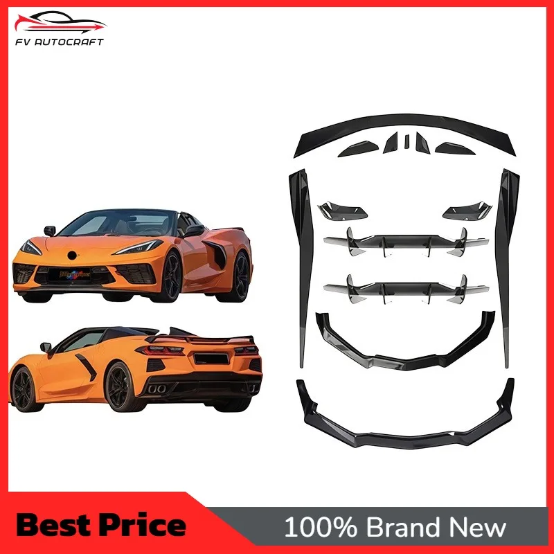 【2026】Factory Price OE Fitment For Chevrolet Corvette C8 2020+ Front Rear Bumper Lip Direct Replacement Body Kit