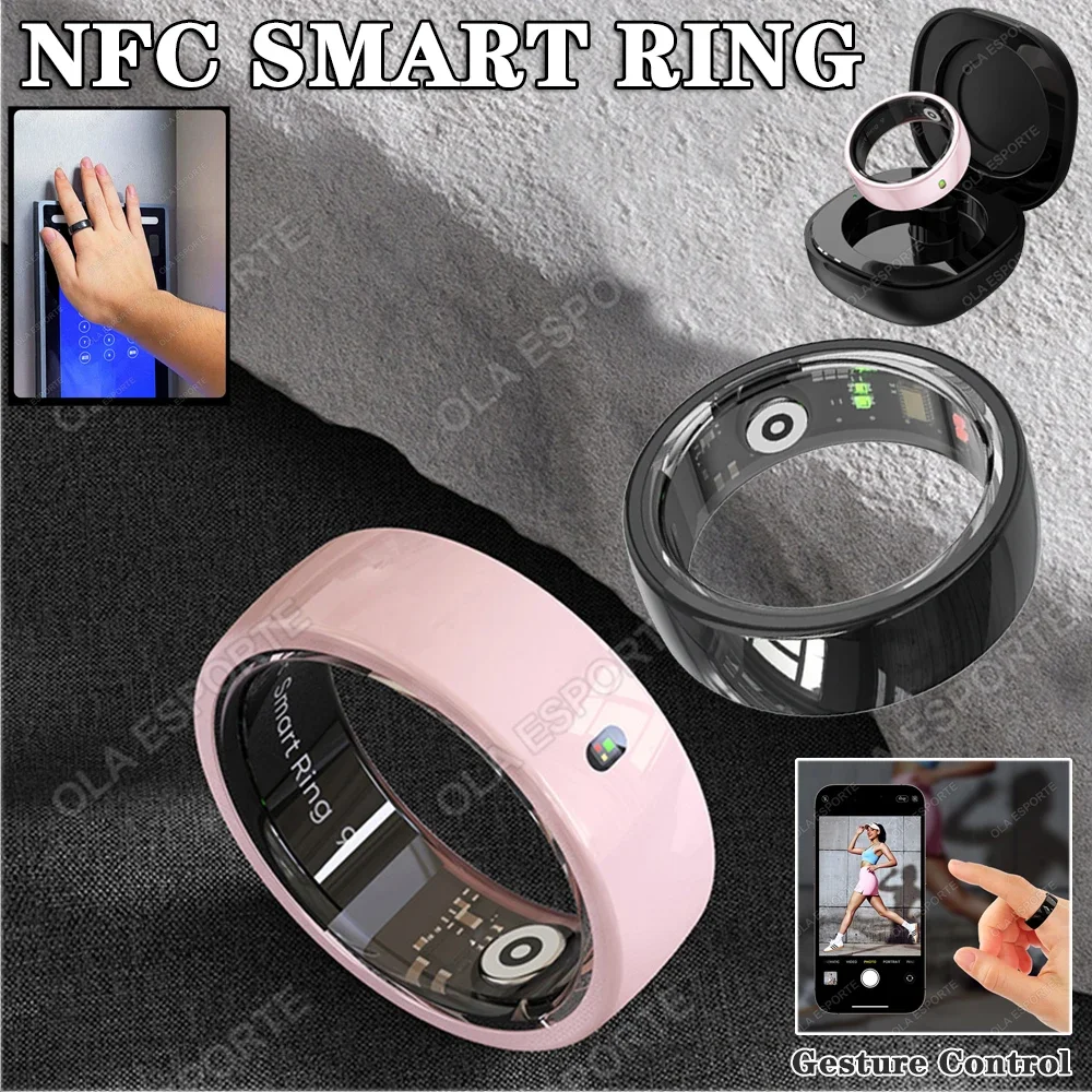 

Керамическое светодиодное умное кольцо NFC 2025 года. Встроенное кольцо NFC. Водонепроницаемое кольцо 5 АТМ. Контроль жестов. Мониторинг здоровья. Мультиспортивные режимы. Умная тренировка.