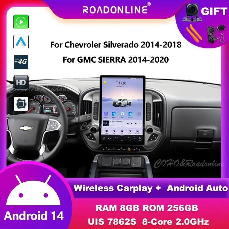 

Android audio For Chevrolet silverado 2014-2018 For GMC SIERRA 2014-2020 Car Navigation CarPlay Car Radio Multimedia player