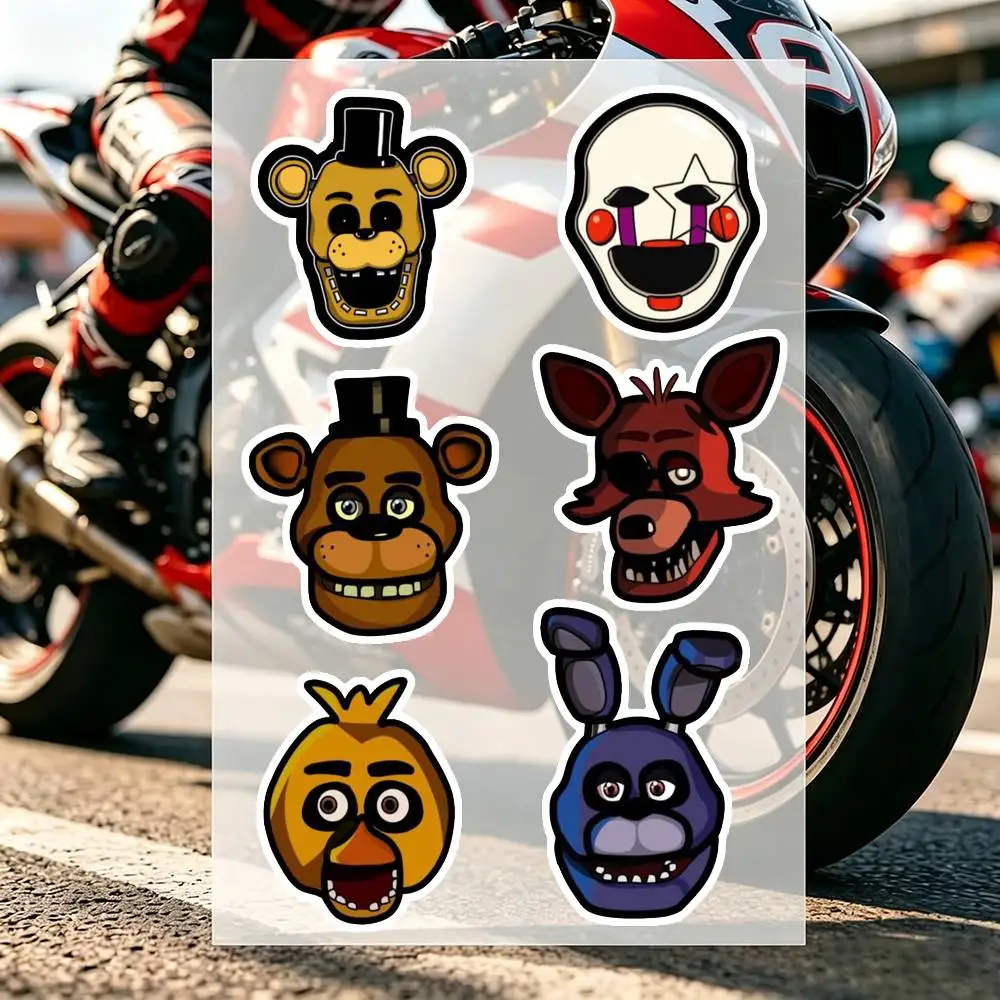 Five Nights At FNAF Freddys Scary Motorcycle Sticker for Motorcycle Fairing Car Window Trunk Scooters Waterproof Vinyl Decals