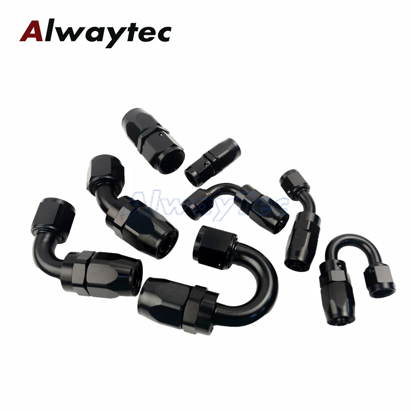 Rotating Hose End Fittings 0 Degree AN4/6/8/10 Pipe Oil Fuel Hose Connector Set Fuel Adapter Kit for Automotive And Racing