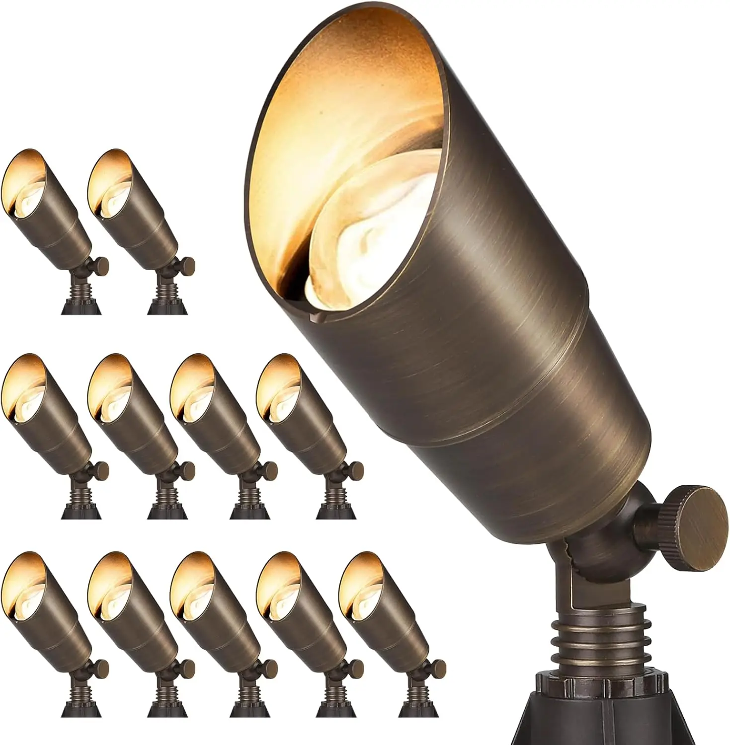 

Твердые Латунные наружные Ландшафтные точечные светильники, ландшафтные светильники низкого напряжения для сада и двора, бронзовые сверхмощные светильники