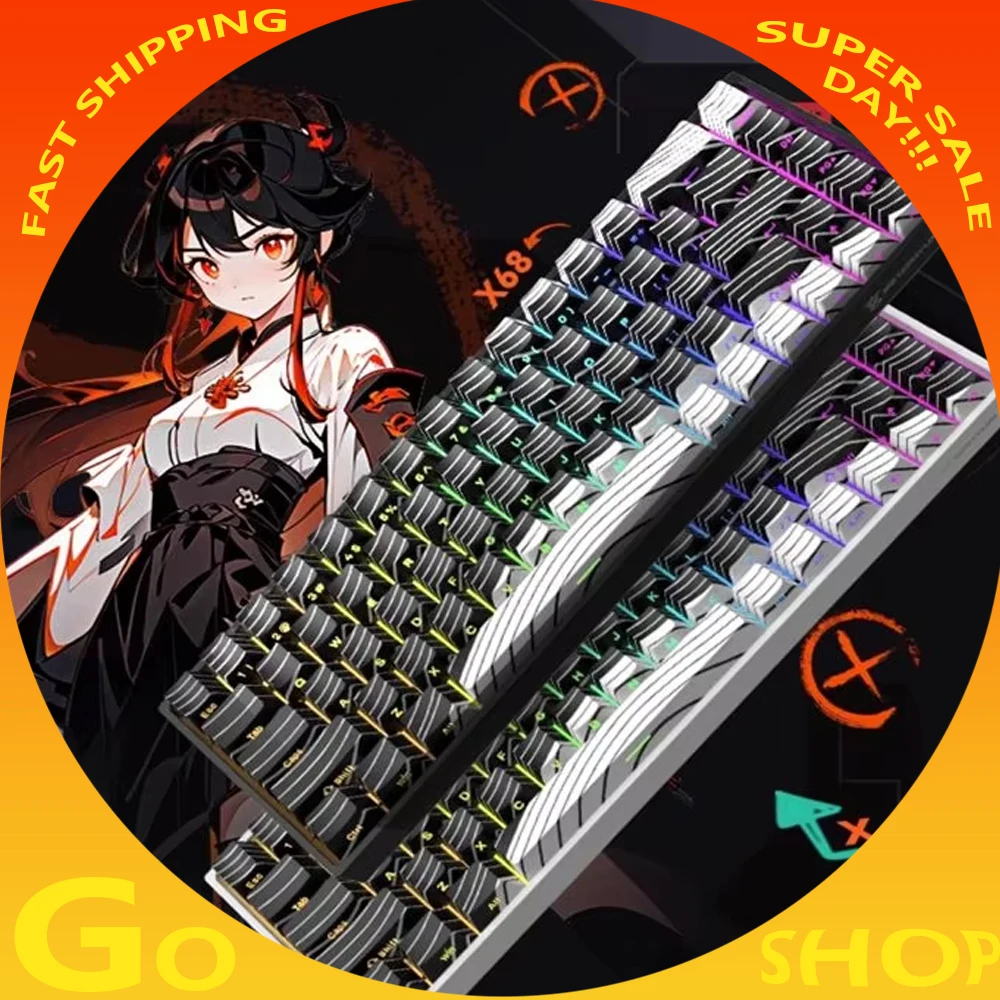 

METAPHYUNI X68 Magnetic Switch Mechanical keyboard 8KHz Return Rate 0.2ms Low Latency RGB Full Key Hot Swap Gamer Keyboard Gift