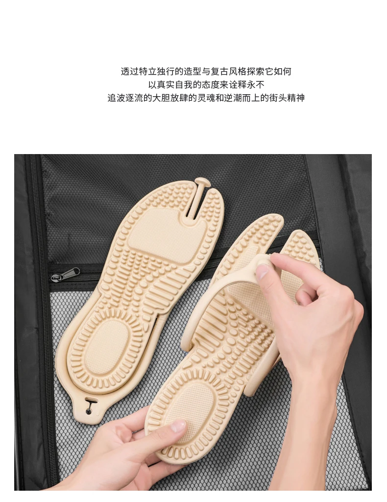 Heißer Verkauf Outdoor Reise Klapp Massage Hausschuhe Hotel Hausschuhe Neue männer Plattform Flip-Flops Badezimmer Hause Frauen Nicht-slip Rutsche – Detail 15