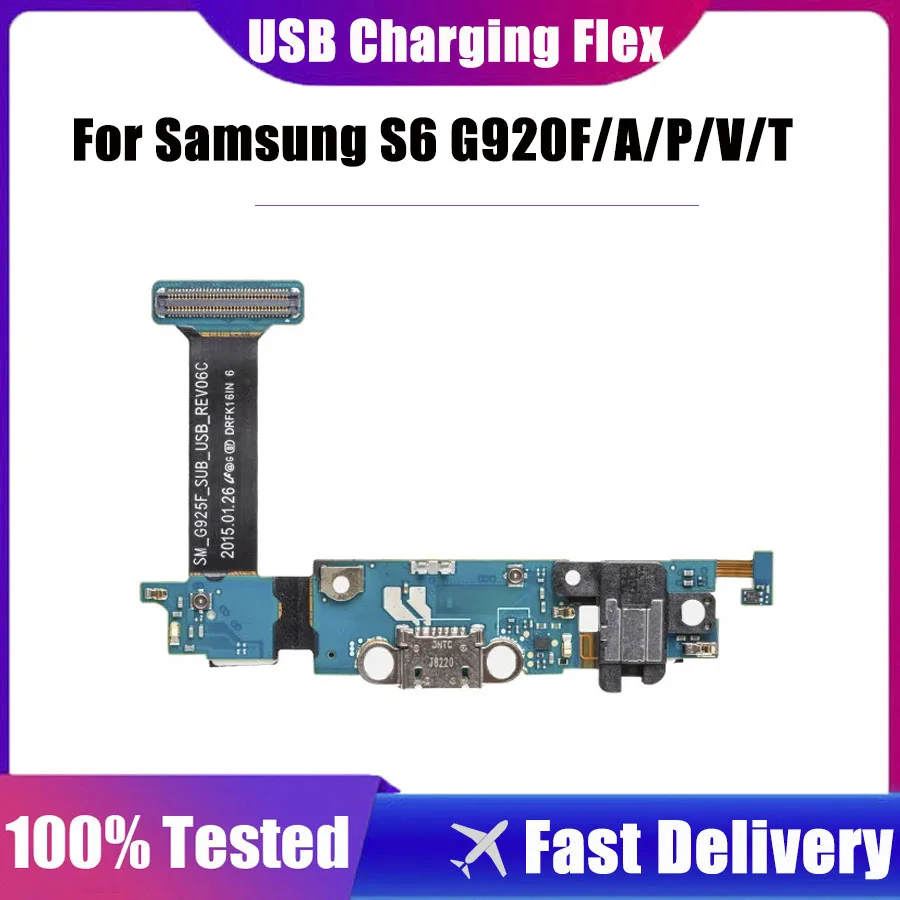 Для Samsung S6 G920 G920T G920A G920P G920V G920F Разъем для док-станции USB-порт для зарядки Гибкий кабель Запасные части для Samsung S6