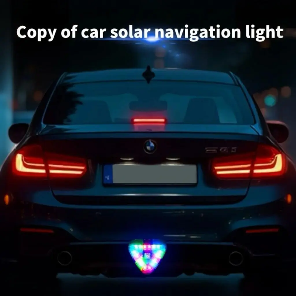 Wireless solar navigation light LED anti rear end collision solar warning flashing airplane light car rear bumper cruise light