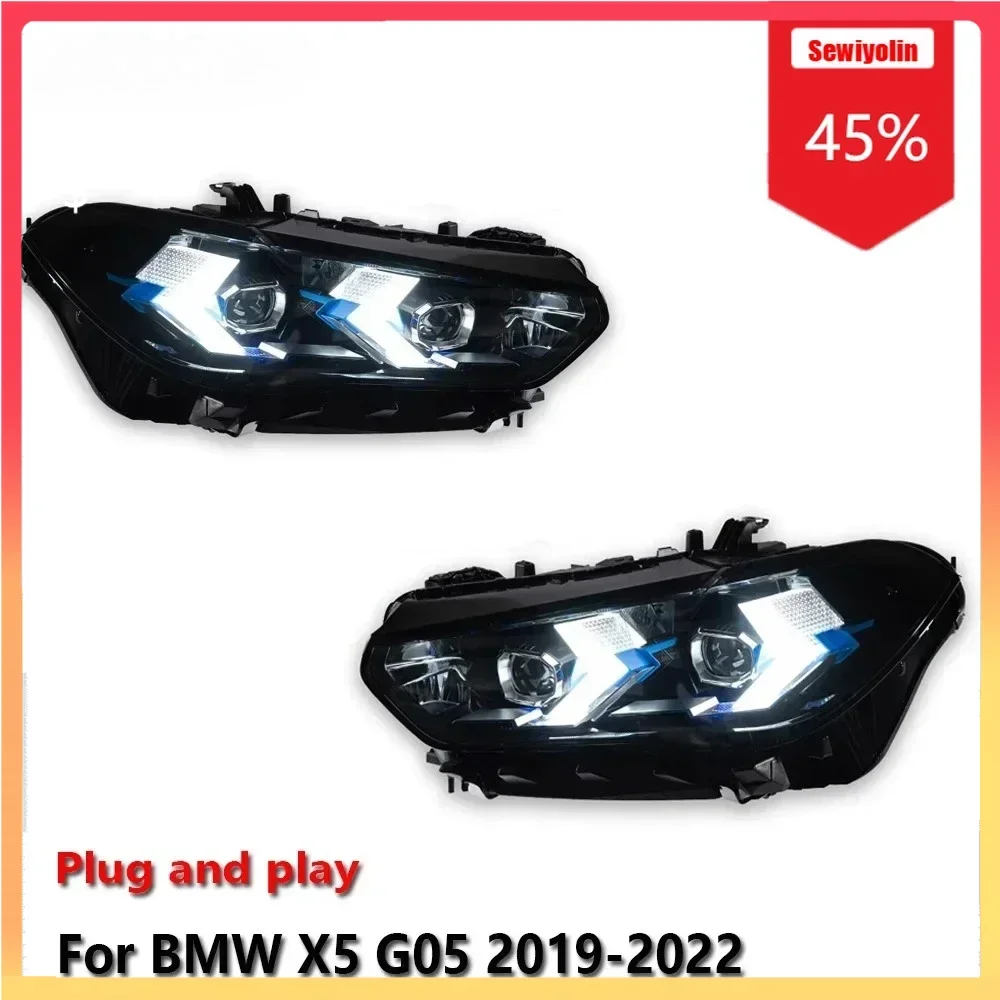 

Car LED Headlight Light Accesorios Para Auto For BMW X5 G05 2019-2022 Auto Fog DRL Brake Turn Signal Lamp Plug and Play