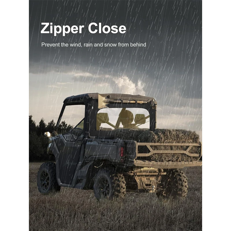 Tylna, pyłoszczelna, pełna osłona przeciwwiatrowa z zamkiem błyskawicznym, zwijana/goniona, do Can-Am Defender HD 5 7 8 9 10 HD5 HD7 HD8 HD8 HD9 HD10 Max