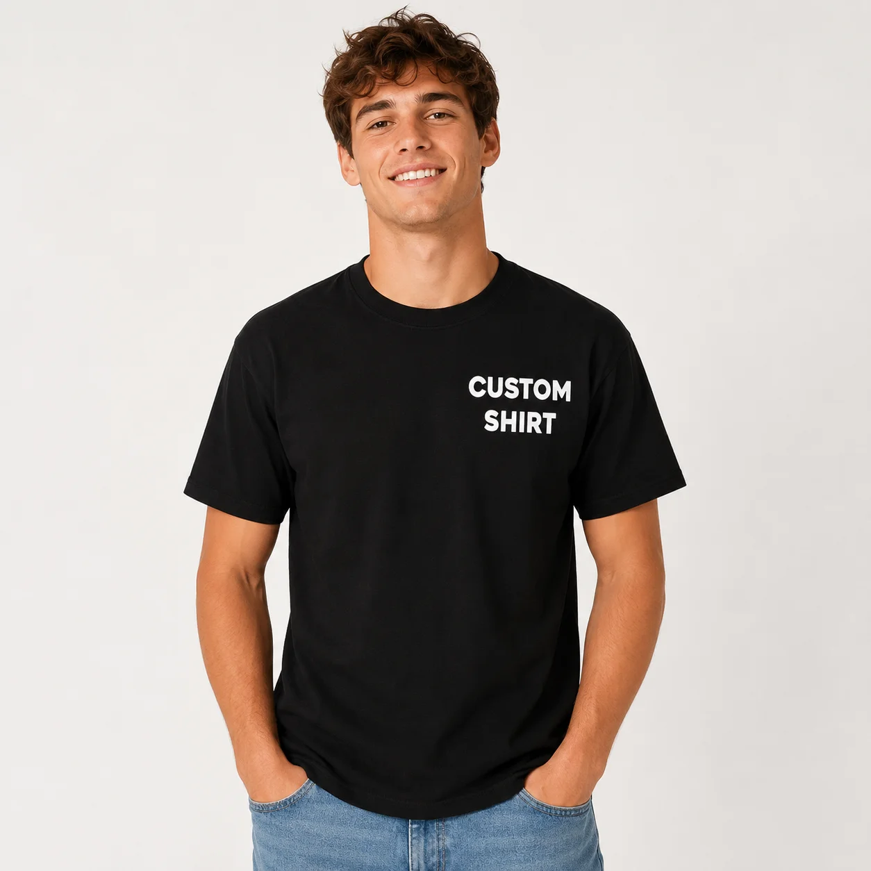 5pcs Custom Shirt Print Your Photo Text Logo Custom DIY Cotton Tee Personalized Unisex Top For Company Party Group Class Unifo — купить у AliExpress WW