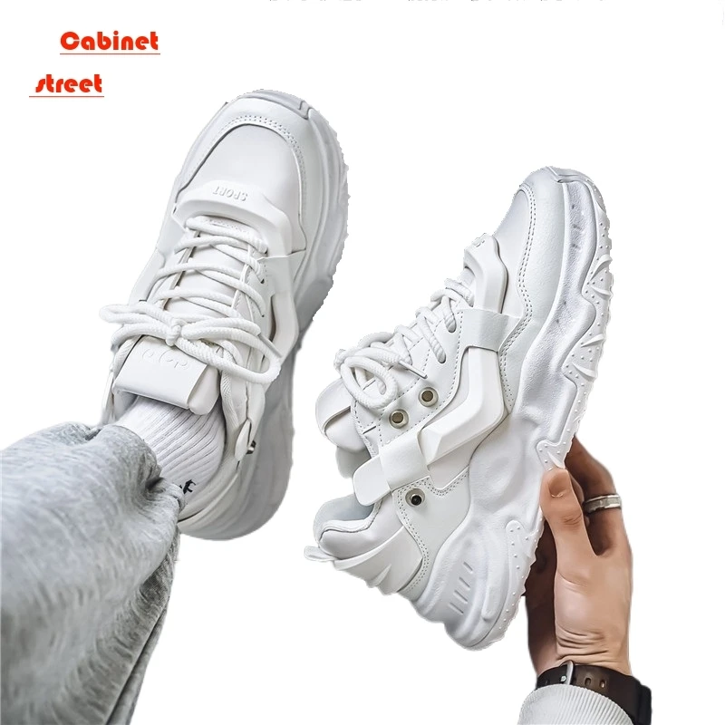 

Shoes for Men Spring Autumn Thick-soled Increase Leisure Child Youth Four Seasons White Sneakers Running Hiking Men Casual Shoes