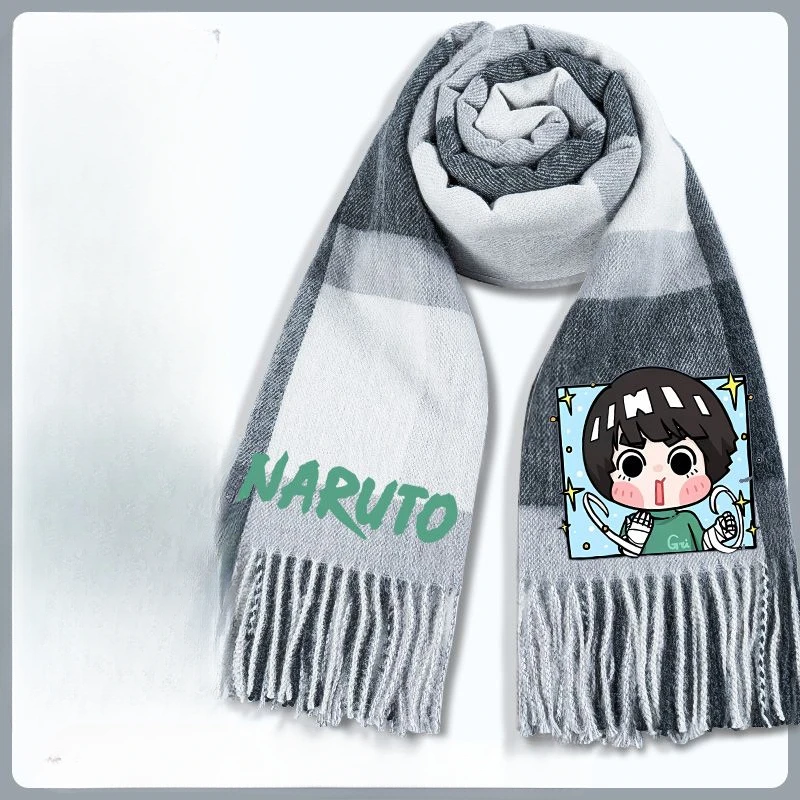 Naruto cartoon pattern scarf Uchiha Sasuke Japanese all-match casual male and female couple student autumn and winter scarf