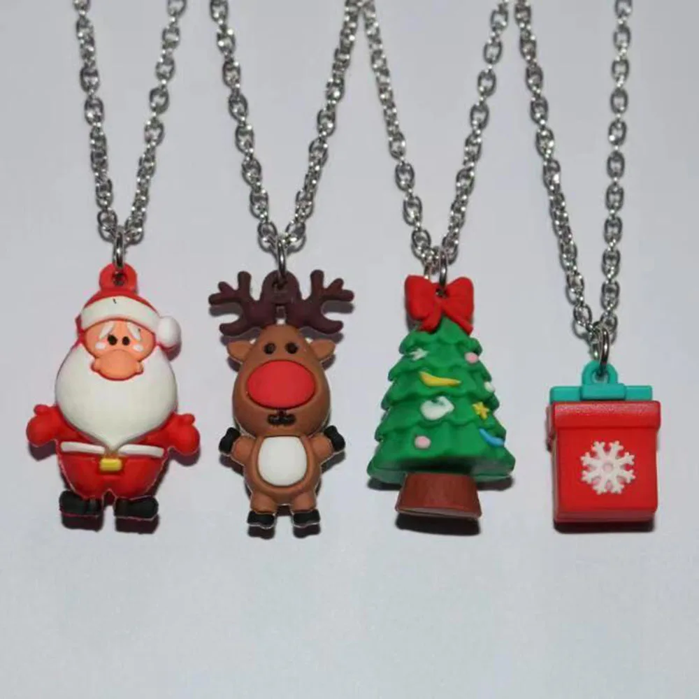 only 1pc Resin Christmas Tree Santa Claus Snowman  Pendant For DIY Keychain Bracelet Necklace Earrings Jewelry Making