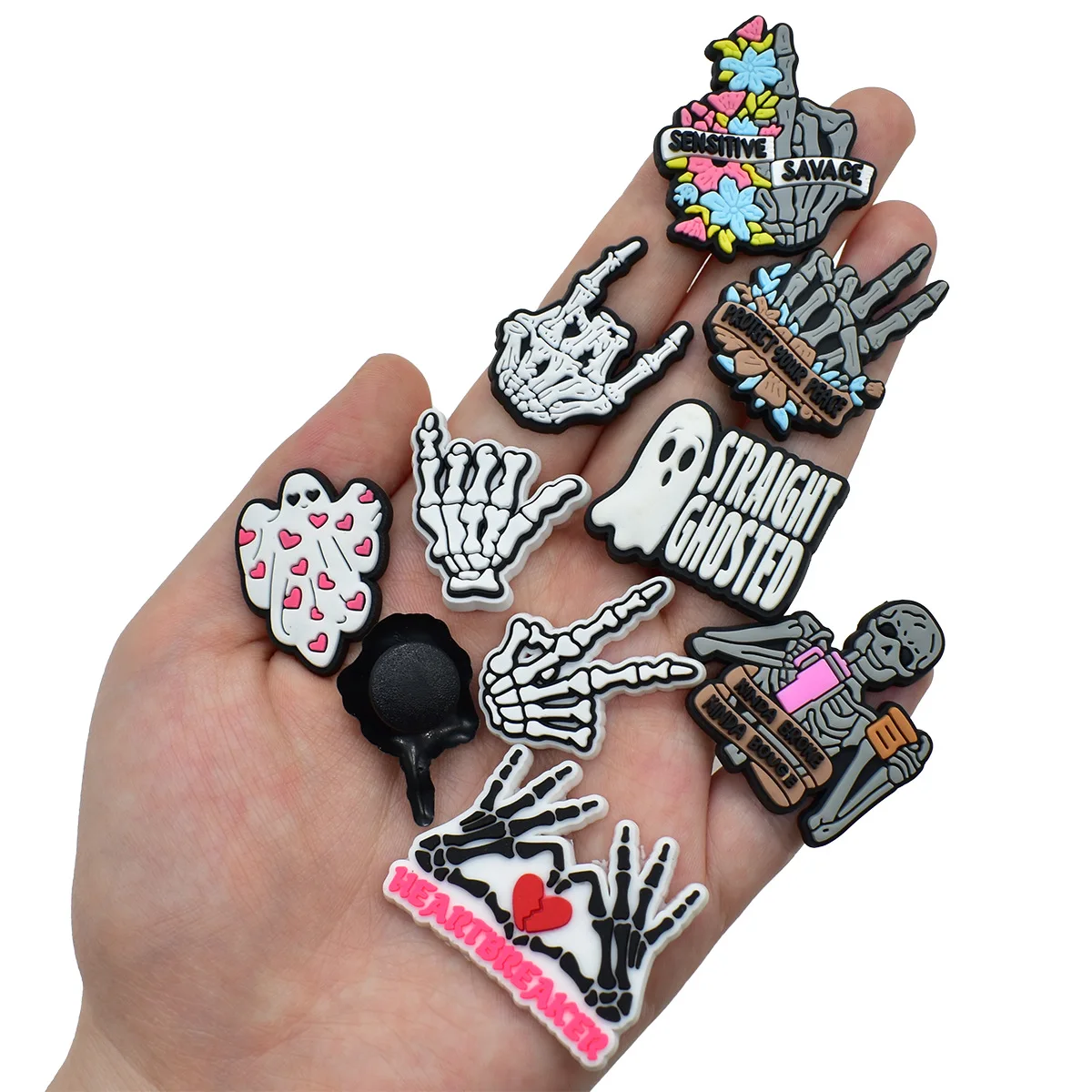 Skeleton Shoe Charms for Crocs Accessories Pin Clogs Bubble Slides Shoe DIY Shoe Decoration Buckle Charms Party Gift image 4