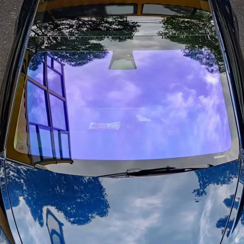 Iridescent Purple Car Front Windshield Tint Film UV Blocking Heat Insulation Windshield Solar Film Anti Glare Clear Vision Autom