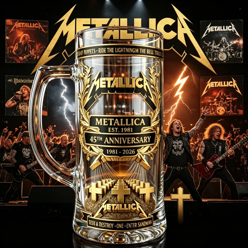 

METALLICA Metal Band Rock Peripheral Collection Glass Beer Mug, Collection-Grade Ornament