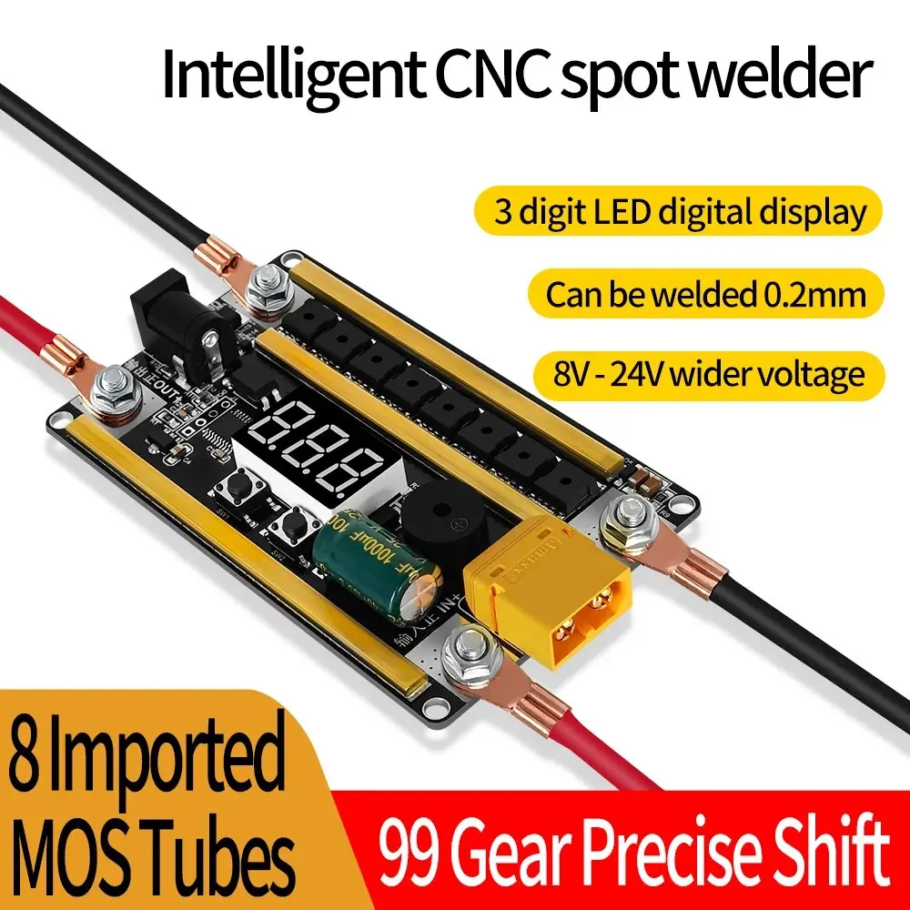 99 Gears 8V-24V Spot Welder Kit Digital Power Adjustable Spot Welding Pen Control Board Nickel Sheet For 18650 Lithium Battery