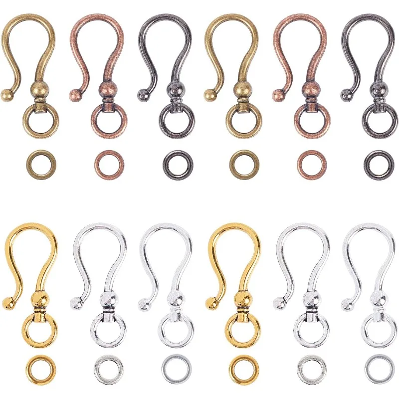 

Застежки-крючки из сплава для браслетов, ожерелий, ювелирных изделий, 1, 5x0, 63x0, 3 дюйма, 6 видов, 48 комплектов