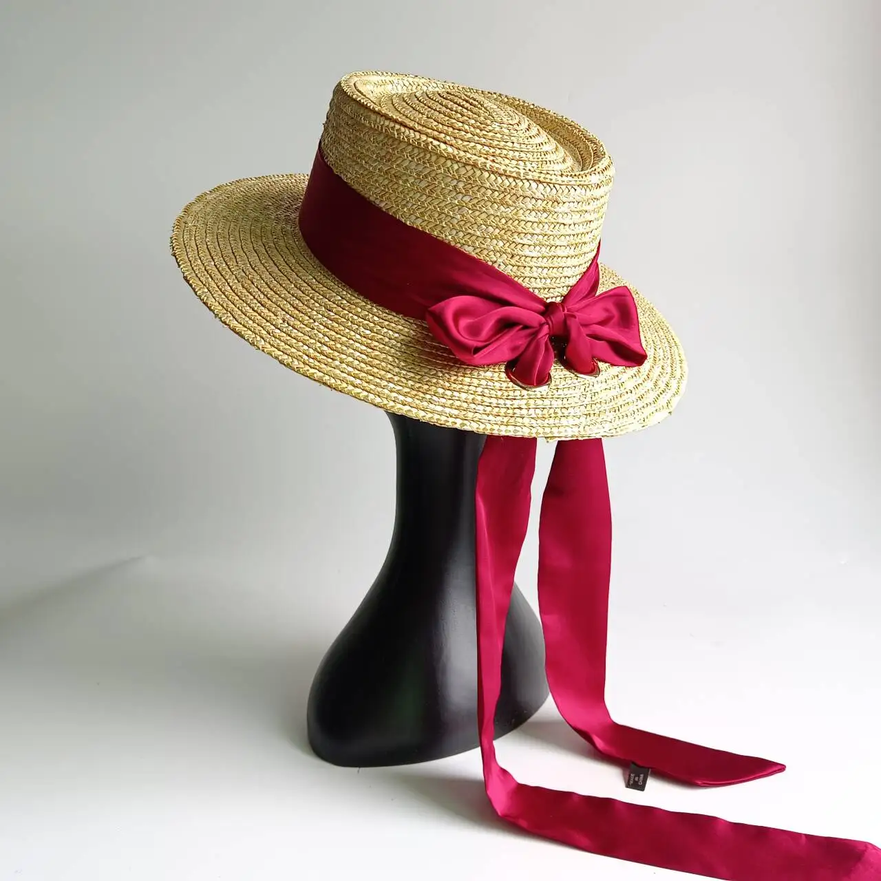 Summer Straw Hat with Red Streamers  Delicate weaving Straw Hat  Webbing ribbon hat sombreros   Beach Hat  sombreros para mujer