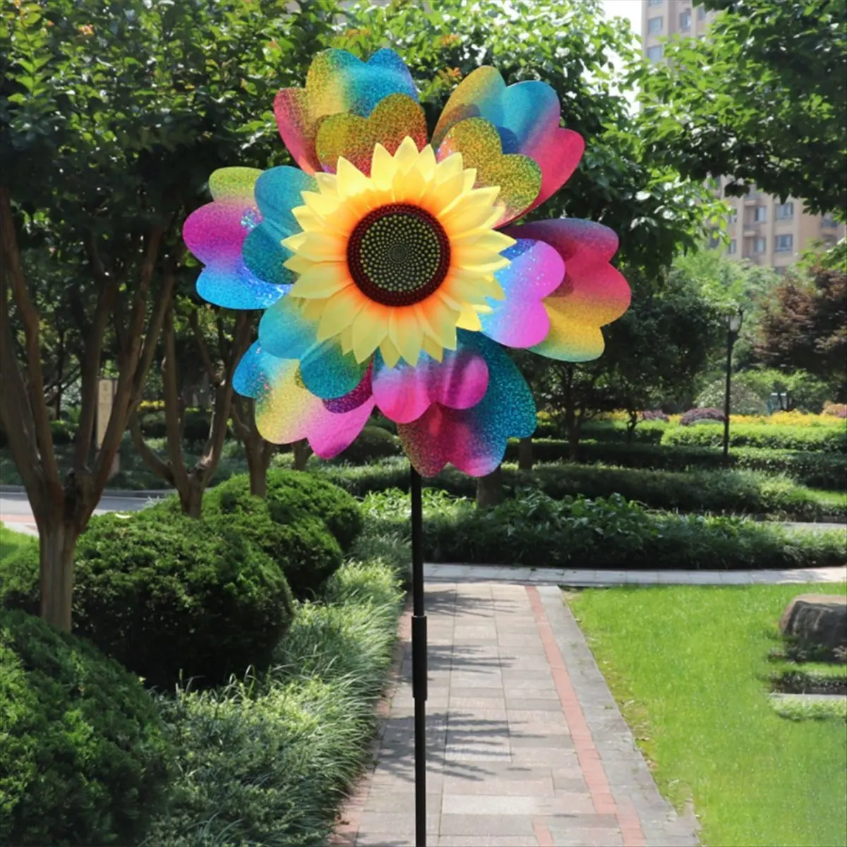 【HOT N07R】 Rainbow Color Ponheels Glittery,Wind Wheels Wind Spinner for Garden Lawn Yard Favors,Wind Ponwheels